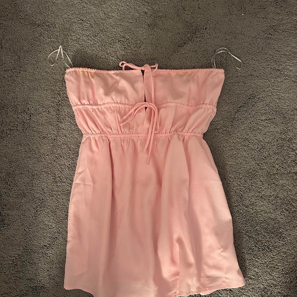 Pink Strapless Mini Dress - Picture 4 of 4